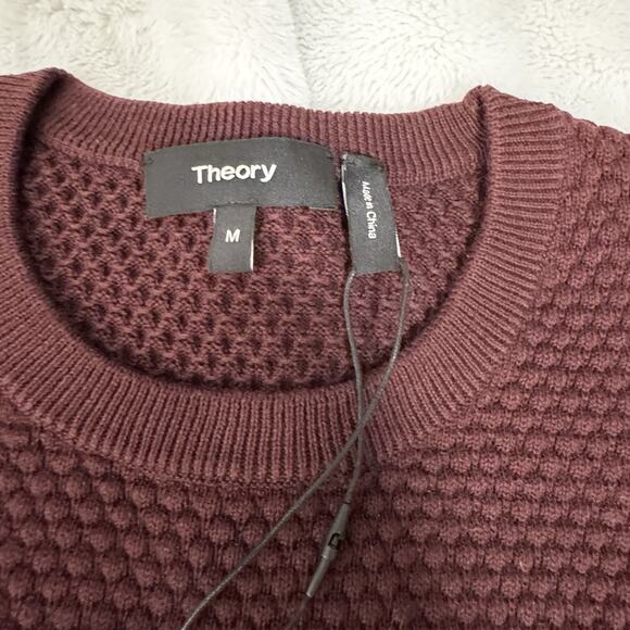 Theory Use Al Crew Sweater Malbec Red Men’s Medium NWT - Picture 3 of 5